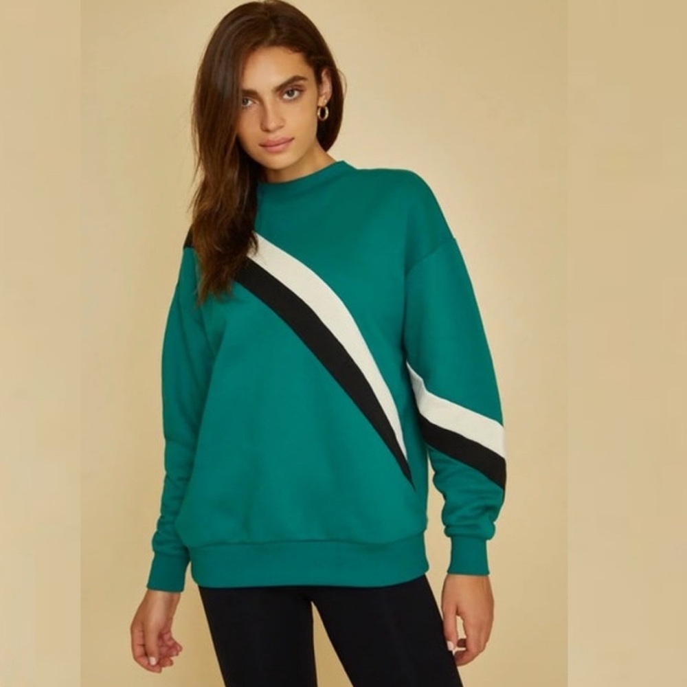 Wesley x Bandier Wooster Striped Crew Sweatshirt